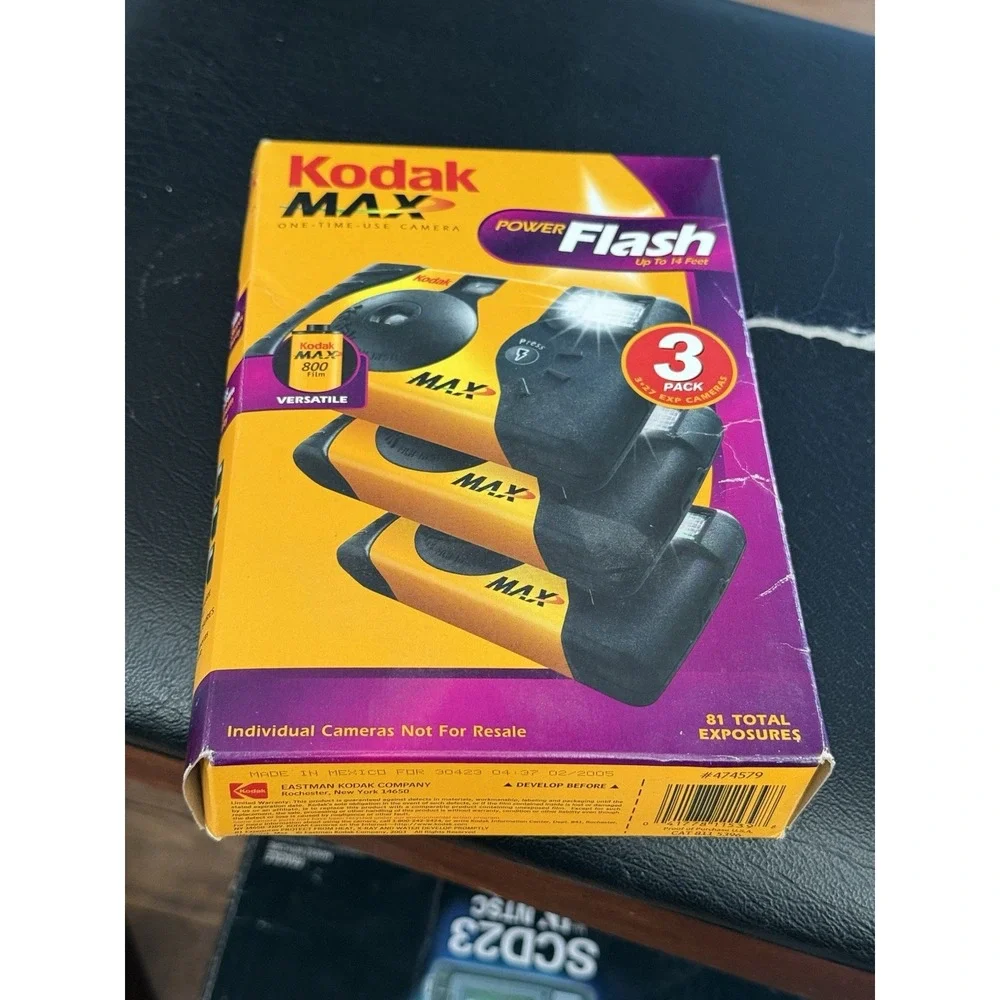 Kodak One Time Use Camera 3 Pack‎ Power Flash Exp 2/05 , 27 Exposures X3